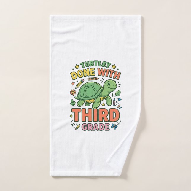 Tortuga Terminada Con Camiseta Escolar De Tortuga  (Toalla de mano)