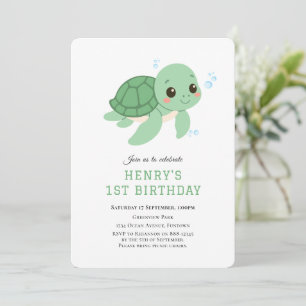 Tortuga verde bajo el mar Primera invitación de cu