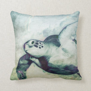Tortuga voladora de mar verde   COJÍN DECORATIVO