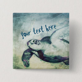 Tortuga voladora de mar verde | Pin botón