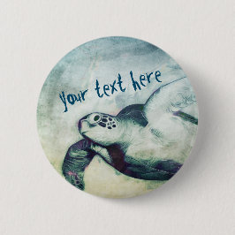 Tortuga voladora de mar verde | Pin botón