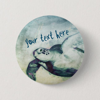 Tortuga voladora de mar verde | Pin botón