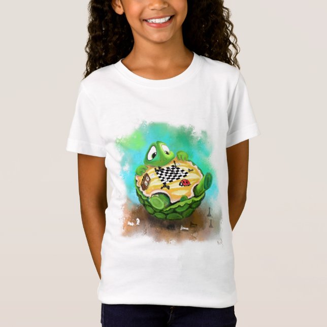 Tortuga y gusano jugando al regalo de camiseta par (Anverso)