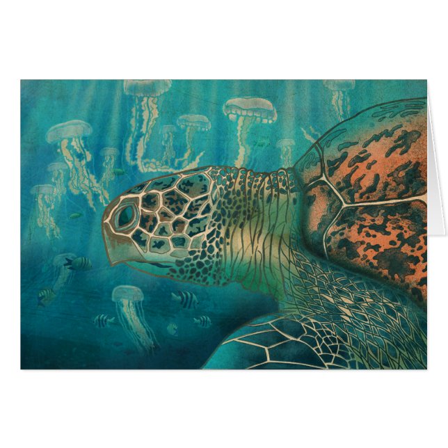 Tortuga y medusas (Anverso (Horizontal))
