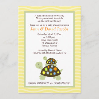 Tortugas coloridas Invitación Baby Shower 5x7 - Am
