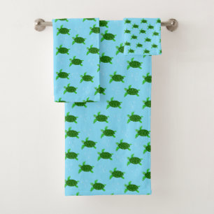 Tortugas de mar verde con burbujas
