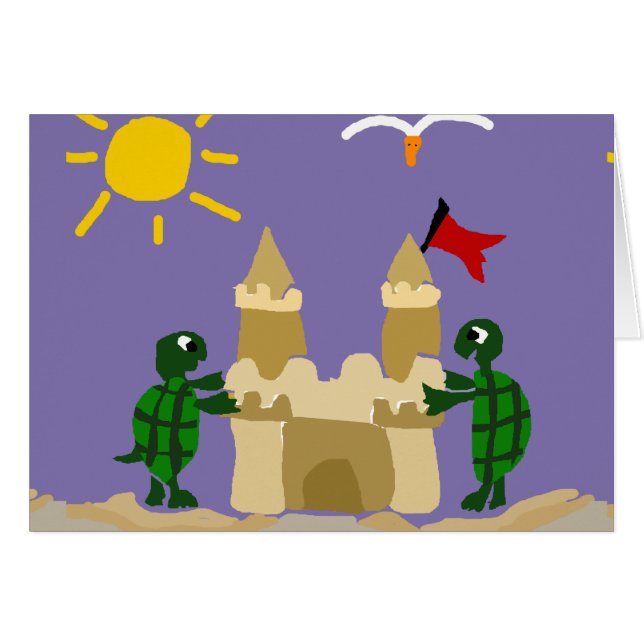 Tortugas divertidas del bebé que construyen el (Anverso (Horizontal))