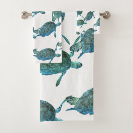 Tortugas Marinas Azul Teal Océano Elegante Playa