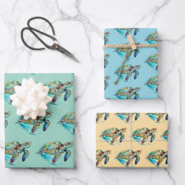 Tortugas marinas diseño juegos de papel de ajuste