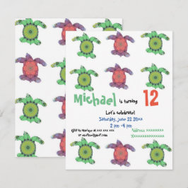 Tortugas marinas, invitación a la fiesta de cumple