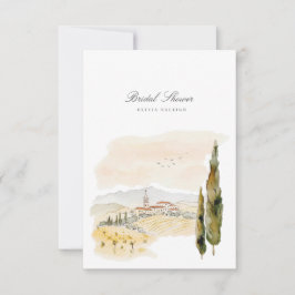 Toscana acuarela Italia Invitación a ducha de novi