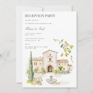 Toscana acuarela Italia Tarjeta de invitación a la