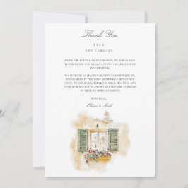 Toscana acuarela Italiana Tarjeta de agradecimient