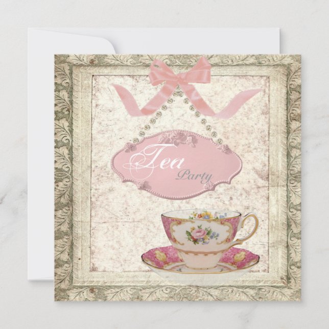 Toscana Country Bridal Shower Tea Party invitación (Anverso)