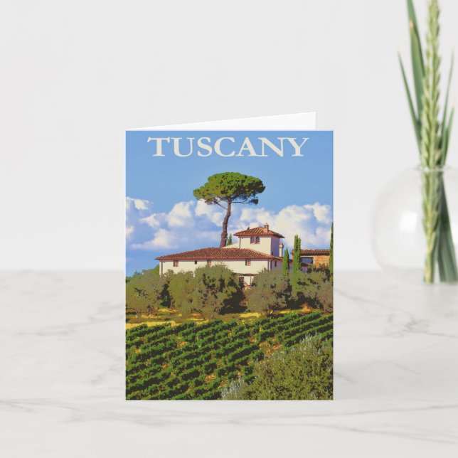 Toscana Italia Poster de Viajes Villa Vintage ital (Anverso)