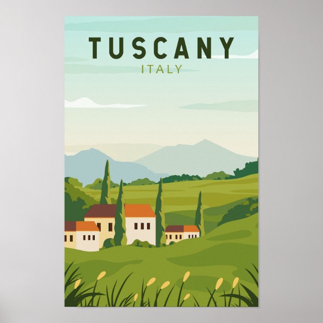 Toscana Italia Viaje Arte de época (Frente)