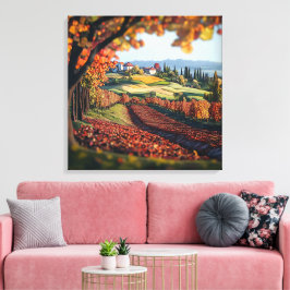 Toscana Italia Viñedo Paisaje Lienzo Estirado