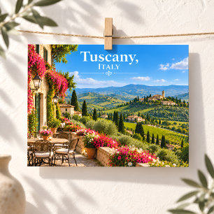 Toscana Italia Viñedo Soleado Campo Tarjeta Postal
