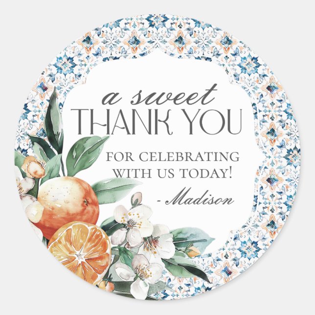 Toscana Tile Citrus Pegatina de postre italiano fa (Anverso)