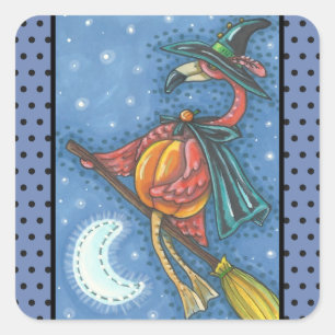 TOSO DE FLAMINGO ROSA, PEGATINAS HALLOWEEN Squ.
