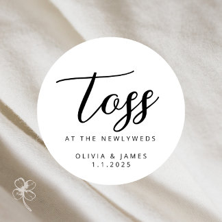 Toss En El Pegatina De Newlyweds