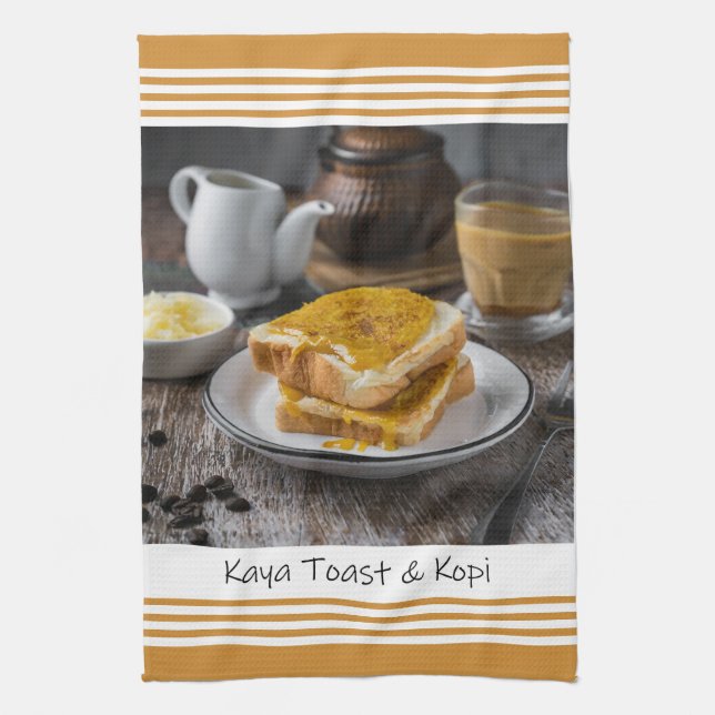 Tosta Kaya de Singapur y toalla de cocina de Kopi (Vertical)