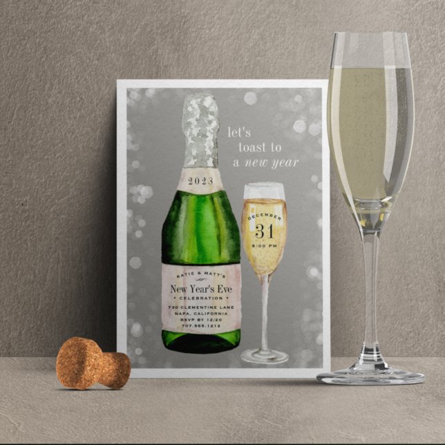 Tostada Bubbly | Invitación de fiesta de Año Nuevo (Subido por el creador)