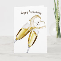 Tostada de champán para tarjeta de aniversario