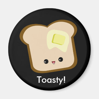 Tostada de kawaii y imán de mantequilla