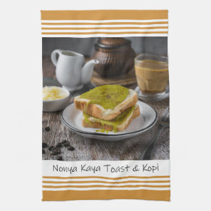 Tostada Nonya Kaya de Singapur y toalla de cocina