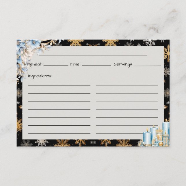 Tostadas con tarjeta de recetas a medianoche (Anverso)