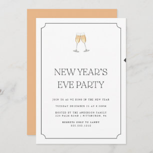 Tostadas de champán Invitación a fiesta de Año Nue