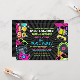 Totalmente genial invitación a la fiesta de los 80