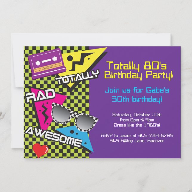 Totalmente invitaciones de la fiesta de cumpleaños (Anverso)
