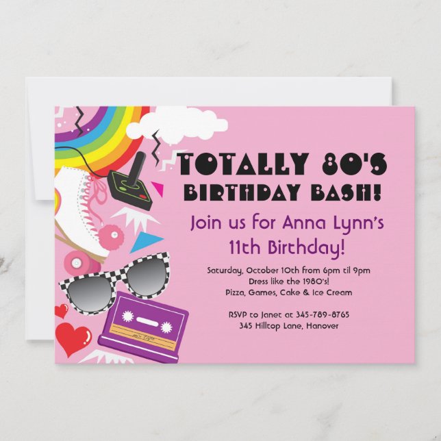 Totalmente invitaciones para cumpleaños de fiesta  (Anverso)