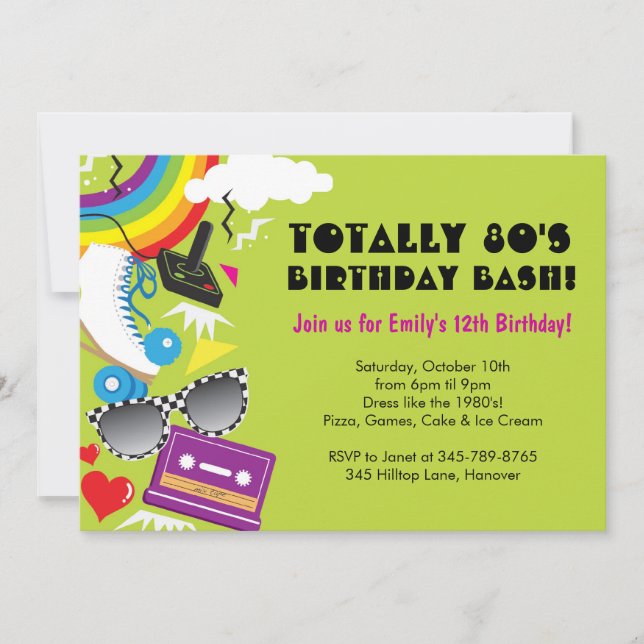 Totalmente invitaciones para fiestas de cumpleaños (Anverso)