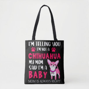 tote "CHIHUAHUA BABY" MAMÁ. BOLSA DE TELA