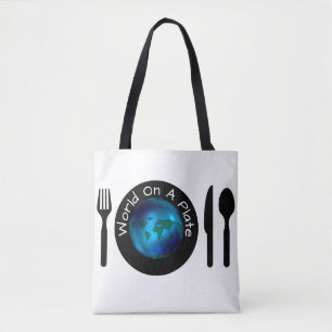 Tote Compra Bolsa De Compras Mundo Azul En Una Pla