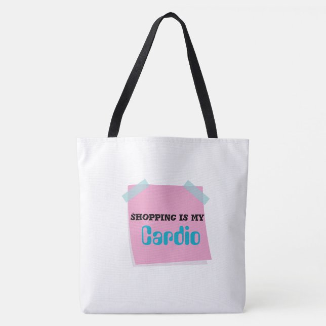 Tote "Comprar es mi cardio - Bolsa de té divertida (Anverso)
