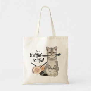 Tote de algodón de la bolsa de punto para gato con