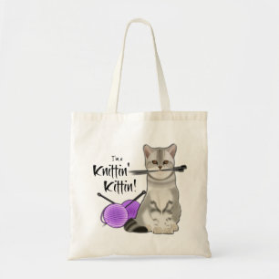 Tote de algodón de la bolsa de punto para gato con
