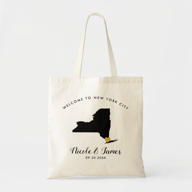 Tote de la bolsa de bienvenida de la boda de desti (Frente)