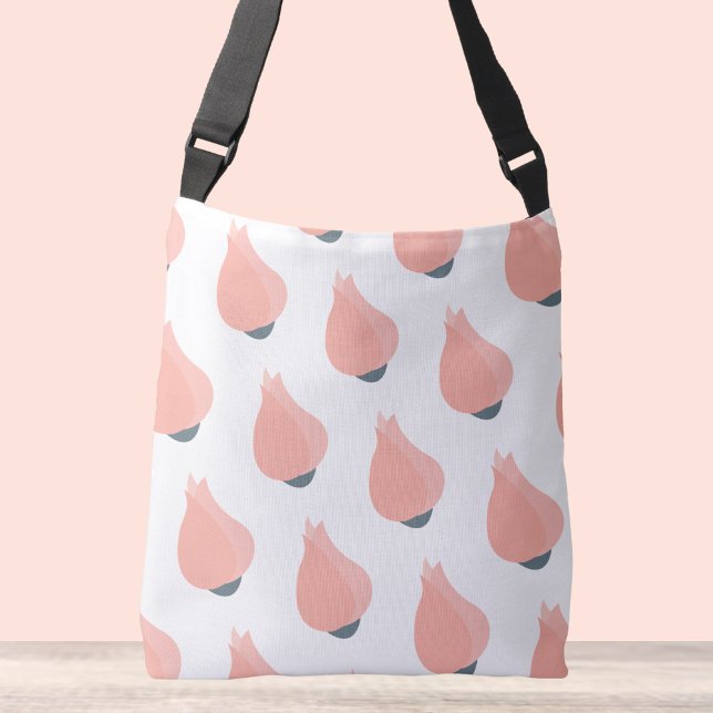 Tote de la bolsa del cuerpo cruzado de Rosebud (Pink rose bug crossbody tote bag.)