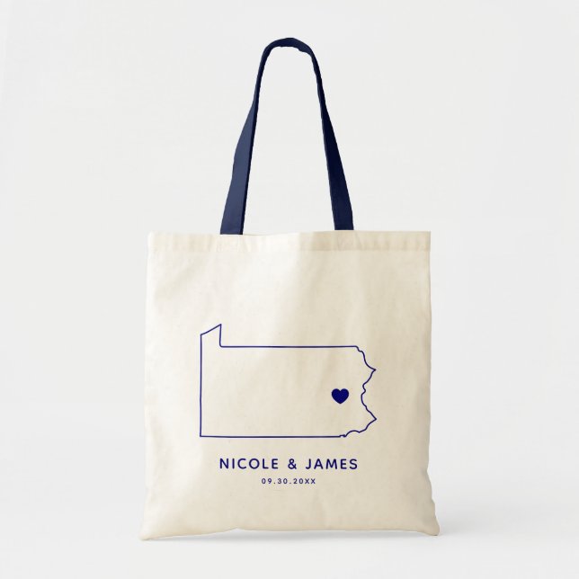Tote de Mapa de la Bolsa de Bienvenida del Boda de (Frente)