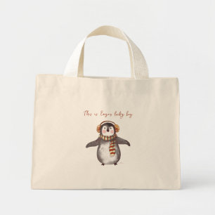 Tote de Navidades personalizados. Bolsa de pingüin
