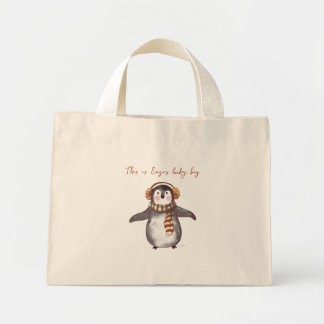 Tote de Navidades personalizados. Bolsa de pingüin