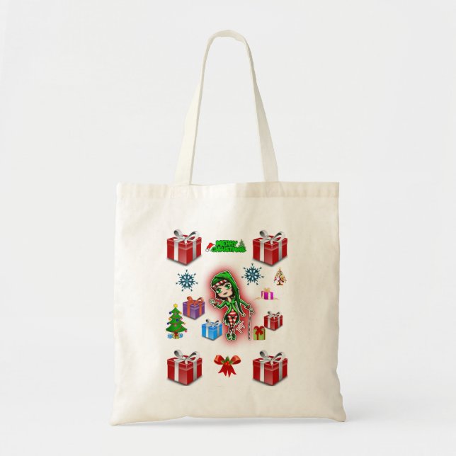 Tote de presupuesto navidades de bolso caja roja r (Frente)