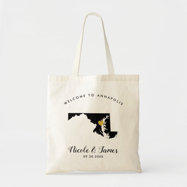 Tote del bolso de la recepción de la boda del mapa (Frente)