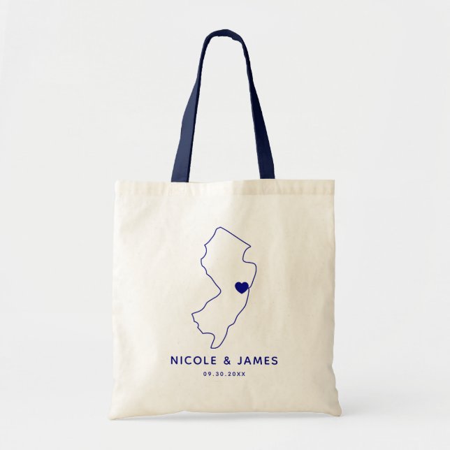Tote del mapa del bolso de la recepción de la boda (Frente)