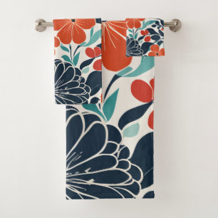 Tote floral moderno escarlata y negro